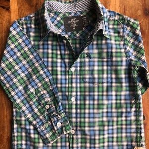 H&M Blue Green Boys Button Down